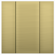 Выключатель iSwitch+ 2-кнопочный, встроенные датчики температуры, влажности, освещенности, LED индикация, 2 унив. входа, с BCU, материал анодированный алюминий, шлифованный, цвет золото