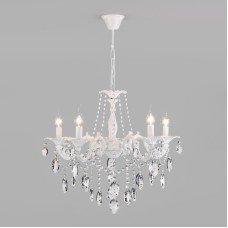 Подвесная люстра Eurosvet 10108/5 белый/прозрачный хрусталь Strotskis