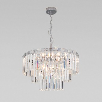 Подвесная люстра Eurosvet Elegante 10130/8 хром/прозрачный хрусталь Strotskis Smart a060642
