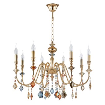Подвесная люстра Crystal Lux Mercedes MERCEDES SP8 GOLD/COLOR