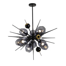 Люстра на штанге Delight Collection Burst 9720P-10S black/smoky