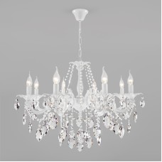 Подвесная люстра Eurosvet 10108/8 белый/прозрачный хрусталь Strotskis