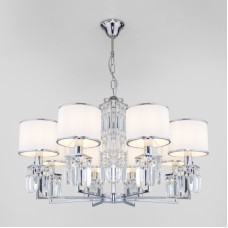 Подвесная люстра Eurosvet Zaffiro 10099/8 хром/прозрачный хрусталь Strotskis (новый абажур)