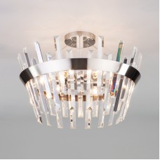 Люстра на штанге Eurosvet 10111/5 сатин-никель/прозрачный хрусталь Strotskis Smart a047848