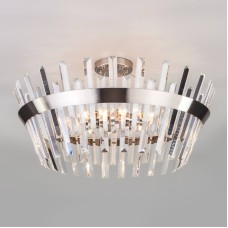 Люстра на штанге Eurosvet 10111/8 сатин-никель / прозрачный хрусталь Strotskis Smart a047847