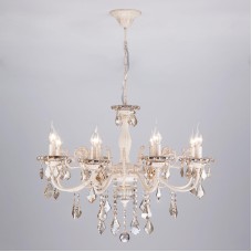 Подвесная люстра Eurosvet 3281/8 белый с золотом/тонированный хрусталь Strotskis