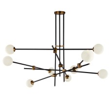 Люстра на штанге Delight Collection Bistro Globe 9389P/9 black/gold