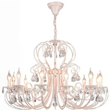 Подвесная люстра Eurosvet 3305/12 белый с золотом/прозрачный хрусталь Strotskis