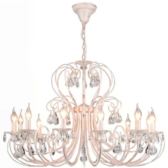 Подвесная люстра Eurosvet 3305/12 белый с золотом/прозрачный хрусталь Strotskis
