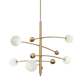 Люстра на штанге Delight Collection Globe Mobile 10215P/5 brass