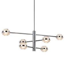 Люстра на штанге Delight Collection MD22030002 MX22030002-6A chrome/clear