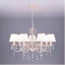Подвесная люстра Eurosvet 3637/7 белый с золотом/прозрачный хрусталь Strotskis