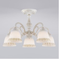 Люстра на штанге Eurosvet 60107/5 белый с золотом