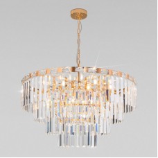 Подвесная люстра Eurosvet Elegante 10130/10 золото/прозрачный хрусталь Strotskis Smart a060643
