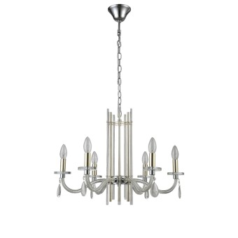 Подвесная люстра Crystal Lux AURELIO SP6 GOLD+CHROME/TRANSPARENT