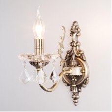 Бра Eurosvet 3281/1 античная бронза/прозрачный хрусталь Strotskis