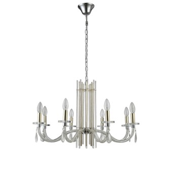 Подвесная люстра Crystal Lux AURELIO SP8 GOLD+CHROME/TRANSPARENT