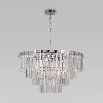 Подвесная люстра Eurosvet Elegante 10130/10 хром/прозрачный хрусталь Strotskis Smart a060641