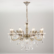 Подвесная люстра Eurosvet 3281/8 античная бронза/прозрачный хрусталь Strotskis