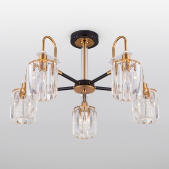 Люстра на штанге Eurosvet 70090/5 черный Smart a045144