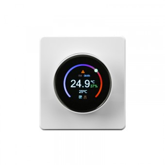 KRANZ ROUND Терморегулятор Wi-Fi с/у перламутр, с 1-пост. рамкой KRANZ ROUND Терморегулятор Wi-Fi с/у перламутр, с 1-пост. рамкой