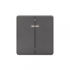 KRANZ ROUND Выключатель 2 кл с подсветкой 10А с/у титан, с 1-пост. рамкой KRANZ ROUND Выключатель 2 кл с подсветкой 10А с/у титан, с 1-пост. рамкой