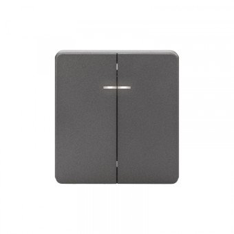 KRANZ ROUND Выключатель 2 кл с подсветкой 10А с/у титан, с 1-пост. рамкой KRANZ ROUND Выключатель 2 кл с подсветкой 10А с/у титан, с 1-пост. рамкой