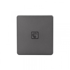 KRANZ ROUND Розетка TV с/у титан, с 1-пост. рамкой KRANZ ROUND Розетка TV с/у титан, с 1-пост. рамкой