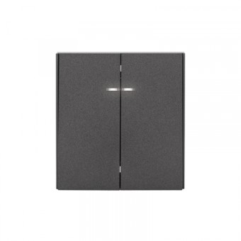 KRANZ STRONG Выключатель 2 кл с подсветкой 10А с/у графит, с 1-пост. рамкой KRANZ STRONG Выключатель 2 кл с подсветкой 10А с/у графит, с 1-пост. рамкой