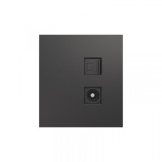 KRANZ STRONG Розетка компьютерная RJ45 кат6 + TV с/у графит, с 1-пост. рамкой KRANZ STRONG Розетка компьютерная RJ45 кат6 + TV с/у графит, с 1-пост. рамкой