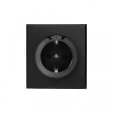 KRANZ STRONG Розетка 1-ая с/з с/у, со шторками и крышкой 16А антрацит, с 1-пост. рамкой KRANZ STRONG Розетка 1-ая с/з с/у, со шторками и крышкой 16А антрацит, с 1-пост. рамкой