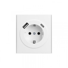 KRANZ STRONG Розетка 1-ая с/з с/у з/ш 16А с USB A+C быстрой зарядки 5В/3А жемчуг, с 1-пост. рамкой KRANZ STRONG Розетка 1-ая с/з с/у з/ш 16А с USB A+C быстрой зарядки 5В/3А жемчуг, с 1-пост. рамкой