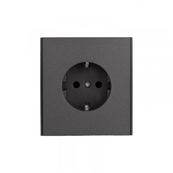 KRANZ STRONG Розетка 1-ая с/з с/у, со шторками 16А графит, с 1-пост. рамкой KRANZ STRONG Розетка 1-ая с/з с/у, со шторками 16А графит, с 1-пост. рамкой