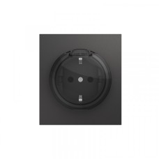 KRANZ STRONG Розетка 1-ая с/з с/у, со шторками и крышкой 16А графит, с 1-пост. рамкой KRANZ STRONG Розетка 1-ая с/з с/у, со шторками и крышкой 16А графит, с 1-пост. рамкой