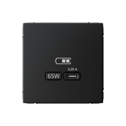 GAL001027 USB РОЗЕТКА тип-С 65Вт высокоскоростная зарядка QC, PD, механизм, КАРБОН