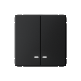 GAL001053 2-клавишный ВЫКЛЮЧАТЕЛЬ с подсветкой, сх.5а, 10АХ, механизм, КАРБОН