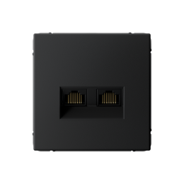 GAL001088 РОЗЕТКА двойная компьютерная RJ45+RJ45, кат.6А, механизм, КАРБОН
