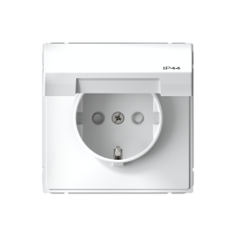 GAL440146 РОЗЕТКА с заземлением, шторками  и крышкой, 16А, IP44, механизм, БЕЛЫЙ