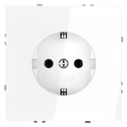 VLS040101 Розетка S70, с заземлением, одинарная, безвинтовые клеммы, цвет - белый глянцевый