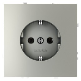 VLS040105 Розетка S70, с заземлением, одинарная, безвинтовые клеммы, цвет - сталь