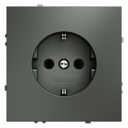 VLS040106 Розетка S70, с заземлением, одинарная, безвинтовые клеммы, цвет - титан