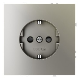 VLS040204 Розетка S70, со шторками, с заземлением, одинарная, безвинтовые клеммы, цвет - шелк