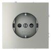VLS040205 Розетка S70, со шторками, с заземлением, одинарная, безвинтовые клеммы, цвет - сталь
