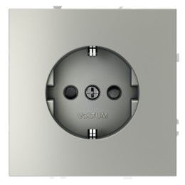 VLS040205 Розетка S70, со шторками, с заземлением, одинарная, безвинтовые клеммы, цвет - сталь