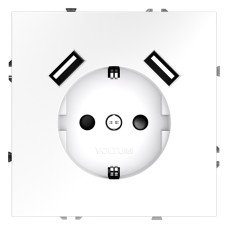 VLS040402 Розетка S70,с зарядкой USB A+A, 3.2А, USB type-A 5V, Электр. с USB, двойная, цвет - белый матовый VLS040402 Розетка S70,с зарядкой USB A+A, 3.2А, USB type-A 5V, Электр. с USB, двойная, цвет - белый матовый