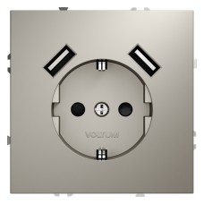VLS040403 Розетка S70,с зарядкой USB A+A, 3.2А, USB type-A 5V, Электр. с USB, двойная, цвет - кашемир VLS040403 Розетка S70,с зарядкой USB A+A, 3.2А, USB type-A 5V, Электр. с USB, двойная, цвет - кашемир