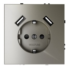 VLS040404 Розетка S70,с зарядкой USB A+A, 3.2А, USB type-A 5V, Электр. с USB, двойная, цвет - шелк VLS040404 Розетка S70,с зарядкой USB A+A, 3.2А, USB type-A 5V, Электр. с USB, двойная, цвет - шелк