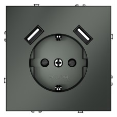 VLS040406 Розетка S70,с зарядкой USB A+A, 3.2А, USB type-A 5V, Электр. с USB, двойная, цвет - титан VLS040406 Розетка S70,с зарядкой USB A+A, 3.2А, USB type-A 5V, Электр. с USB, двойная, цвет - титан