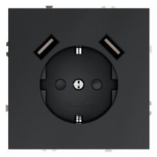 VLS040407 Розетка S70,с зарядкой USB A+A, 3.2А, USB type-A 5V, Электр. с USB, двойная, цвет - графит VLS040407 Розетка S70,с зарядкой USB A+A, 3.2А, USB type-A 5V, Электр. с USB, двойная, цвет - графит