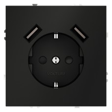 VLS040408 Розетка S70,с зарядкой USB A+A, 3.2А, USB type-A 5V, Электр. с USB, двойная, цвет - черный матовый VLS040408 Розетка S70,с зарядкой USB A+A, 3.2А, USB type-A 5V, Электр. с USB, двойная, цвет - черный матовый